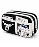 MANAKI ENTERPRISE Cute Cartoon Double Zipper Pencil Pouch for Girls & Boys  Large Capacity School Stationery Organizer with Front Pocket, Waterproof Fabric Pen Case for Students - Black
