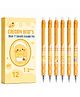 MANAKI ENTERPRISE Erasable Gel Pen Set of 12 | 0.5mm Fine Tip Blue Ink | Smooth Writing Heat Erase Pens for School Students, Kids, Office & Exam Use - Cream Yellow & Orange