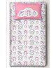 Silverlinen Unicorn & Rainbows Single Bed Sheet & Pillow Cover Set - White Pink