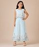 Aww Hunnie Woven Sleeveless Floral Printed Top & Palazzo Set - Blue