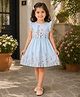 Aww Hunnie Woven Frill Sleeves Floral Printed Dress - Blue