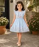 Aww Hunnie Woven Frill Sleeves Floral Printed Dress - Blue