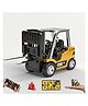 VikriDA 1/64 Mini Rechargeable Forklift Truck 2 in 1 Transform Lift Fork & Hook,Forklift Toy RC Construction Vehicles Toy Gift for Kids