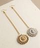 CHOKO Set Of 2 Pearl & Sequins Embellished Floral Designed Maang Teekas  - Golden Silver & White