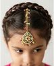 CHOKO Stone & Pearls Embellished Maang Teeka - Golden & White