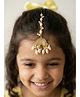CHOKO  Beads & Pearl Embellished Floral Designed Maang Teeka - Golden & White