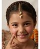 CHOKO Stone & Pearls Embellished Maang Teeka - Golden & White