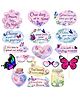 Zyozi Butterfly Theme Photo Booth Props, Butterfly Theme Props For Girls Birthday Decorations-Multicolor Pack Of 17