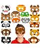 Zyozi Animal Theme Face Masks for Kids, Party Masks Set with Lion, Tiger, Panda, Bear & More, Jungle Theme Birthday-16 Pieces