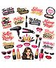 Zyozi Makeup Theme Photo Booth Props, Glam Decorations with Slogans For Girls, Party Decorations Multicolour-31 Pcs