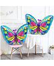 Zyozi Multicolor Butterfly Foil Balloon, 30 Inch Large Butterfly Mylar Helium Balloons - Multi 2 Pcs