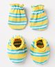 Babyhug 100% Cotton Interlock Knit Mittens & Booties With Stripes - Yellow