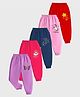 Kuchipoo Knit Full Length Lounge Pant with Butterfly Heart & Unicorn Print Pack of 5 -Navy Red & Pink