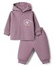 I Bears Fleece Knit Full Sleeves Winter Wear Suits with Bear Print - Purple