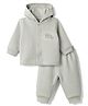 I Bears Fleece Knit Full Sleeves Winter Wear Suits with Bear Print - Lavender
