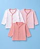 CUCUMBER Sinker Knit Half Sleeves Striped Jhablas With Floral Printed Pack Of 3 - Pink & White
