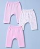 I Bears Interlock Knit Striped Diaper Leggings with Fruits Print Pack of 3 - Pink