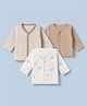 I Bears Sinker Knit Full Sleeves Striped & Aeroplane Printed Jhablas Pack Of 3 - White & Tan