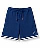Pine Active Cotton Knit Solid Shorts With Logo Print - Navy Blue