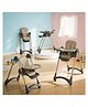BAYBEE High Chair for Baby 6 to 18 Months, Height Adjustable with Reclining Backrest, Foldable, 5 Point Safety Harness, Double Removable Tray, Footrest & Lockable Wheels (Beige)