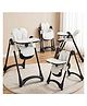 BAYBEE High Chair for Baby 6 to 18 Months, Height Adjustable with Reclining Backrest, Foldable, 5 Point Safety Harness, Double Removable Tray, Footrest & Lockable Wheels (White)