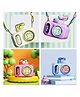 Sanjary Cute Camera Shape Kids Water Bottle with Straw, Leakproof Portable Sipper bottle 500 ml+, Adjustable Shoulder Strap for School Travel color design may vary