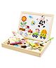 Sanjary Wooden Magnetic Drawing Board Puzzle Set for Kids, Educational Learning Toy with Creative Shapes, Writing and Matching Activities color design may vary