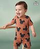 Babyoye Disney 100% Cotton Knit Half Sleeves Co-Ords T-Shirt & Shorts Night Suit - Brown