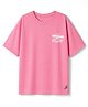 Pine Active Cotton Knit Half Sleeves T-Shirt With Text Print - Pink