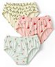 Tango Single Jersey Knit Floral & Fruits Printed Panties Pack of 3 - Light Green & Pink