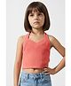 Taffykids Knit Sleeveless Halter Neck Crop Top Rust Orange 9-10 Years