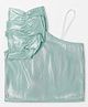 Taffykids Woven Sleeveless One Shoulder Frill Detail Party Crop Top - Mint