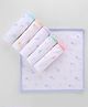 Simply Terry Knit Hand & Face Towels With Star & Rainbow Print Pack Of 6 - White