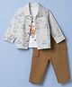 WOW Clothes Sinker Knit Full Sleeves Car Printed Shirt & T-Shirt & Pants With Cargo Pockets - Brown