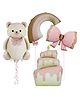 NEGOCIO Set of 4 Cute Bear,Bow,Cake & Rainbow Foil Balloons for Birthday Photoshoot, Princess Theme, Baby Shower & Boho Party Decoration- PACK OF 1- COLOR MAY VARY