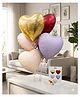 NEGOCIO 5 Pcs Matte love Heart Shaped Helium Foil Mylar Balloons for Anniversary Valentine's Day Wedding Décor- PACK OF 1- COLOR MAY VARY