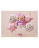 NEGOCIO Welcome Baby girl Balloon Set (5PCS)  Pink Baby Shower Decorations with Foil Balloons, Baby girl Theme Party Supplies, Newborn Welcome Celebration Décor- PACK OF 1- COLOR MAY VARY