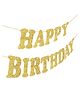 NEGOCIO Glitter Gold Happy Birthday Banner Sign Happy Birthday Bunting Banner Flag Garland for Kids Boys Girls Baby Birthday Party Decorations Supplies- PACK OF 1- COLOR MAY VARY