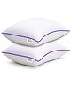 GADDA CO Ultimate Cozy Gel Microfiber Sleeping Pillow for Bed | High Density, Breathable & Hypo-Allergenic Cushion for Bed | Long-Lasting Fluffiness Bed Pillow| King Size Pillow | White | Pack of 2