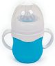 COZY VIBES Glass baby anti-colic feeding 120 ml bottle with case and handles for toddlers- PACK OF 1- COLOR MAY VARY