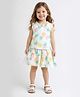 The Magic Wand Cotton Woven Frill Sleeves Pineapple Printed Top & Tiered Skirt Co-ords - White