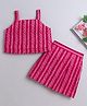 The Magic Wand Cotton Woven Strappy Badhani Printed Top & Skirt Co-ords - Fuchsia