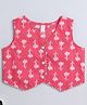 The Magic Wand Cotton Woven Sleeveless Floral Printed Waist Coat Top - Pink