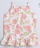 The Magic Wand Cotton Woven Incut Floral Printed Top - Off White