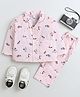 The Magic Wand Cotton Woven Full Sleeves Car Printed Co-Ords Shirt & Pajama Night Suit - Peach
