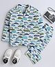 The Magic Wand  Cotton Woven Full Sleeves Car Printed Co-Ords Shirt & Pajama Night Suit - Off White
