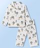 Mini Taurus Cotton Knit Full Sleeves Co-Ords Shirt & Pyjama Night Suit With Lion Print -Aqua