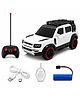 The Flyers Bay Remote Control SUV Car for Kids | Off-Road RC Car with Smoke Effects, Type-C Rechargeable Battery & Inbuilt Music (Arjan Vailly Song) | Toy for Boys & Girls 4+ (White)