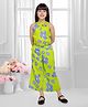 TINY BABY Woven Floral Printed Coordinating Top & Palazzo Set -  Green