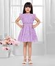 TINY BABY Synthetics Woven Frill  Sleeves Floral Printed Dress With Belt - Purple